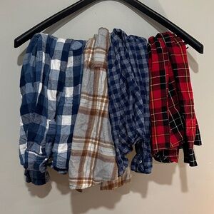 Plaid Kids Bottoms Set - Blue, Brown, Red